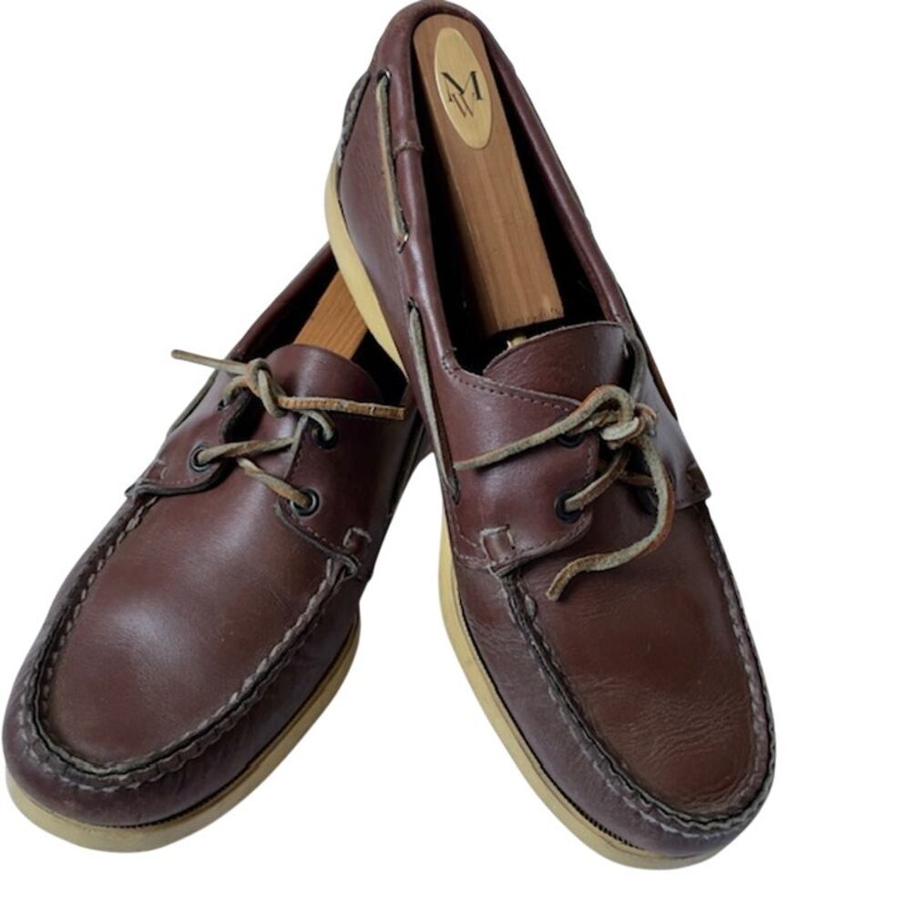 Sebago Docksides Brown Leather Boat Shoes Men’s 10M Classic Casual Nautical